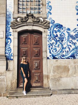 azulejo tile church in porto portugal