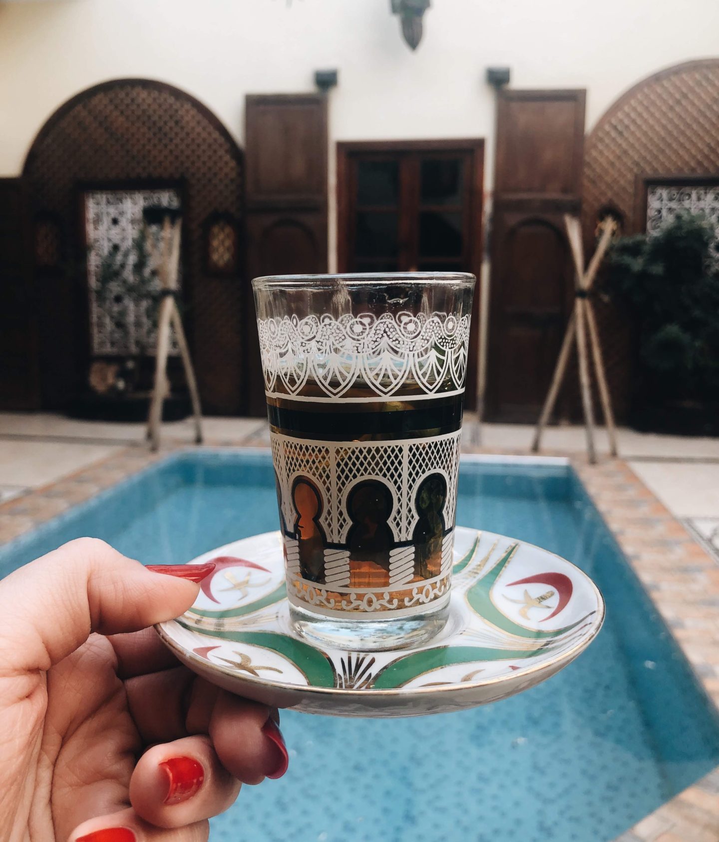 morrocan mint tea in Marrakesh riad morocco
